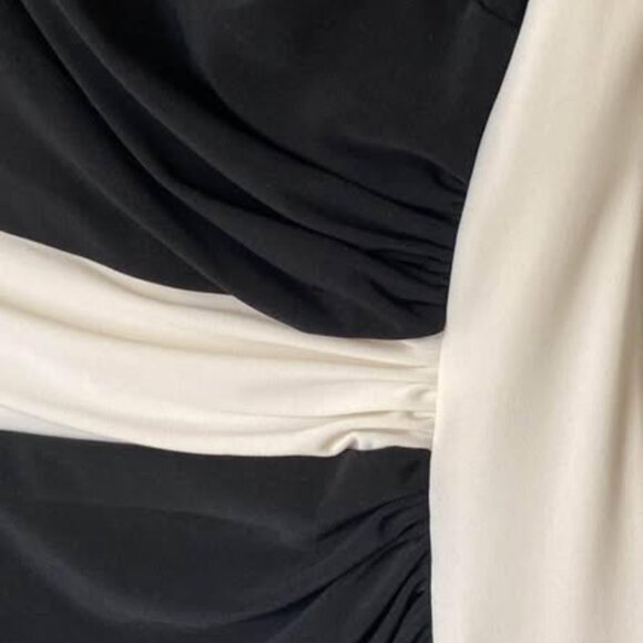 Black and Ivory Long Sleeve Ralph Lauren Dress Size 4 Petite - Picture 3 of 4